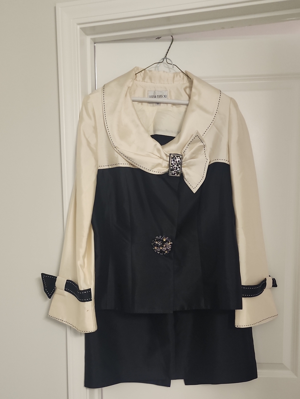 Luxe Two-Tone Cream and Black Dress Jacket by Life & Timco